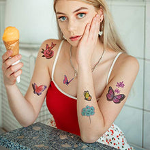 Load image into Gallery viewer, AIEX 30pcs Butterfly Temporary Tattoos 140 Various Styles Flowers Butterfly Tattoos Stickers Waterproof 3D Tattoos for Party Favors Daily Costumers