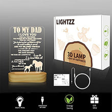 Load image into Gallery viewer, to My Dad Gifts from Daughter,3D Night Light I Love You Daddy LED Illusion Table Lamp for Men Father's Day Birthday Present (to My dad)