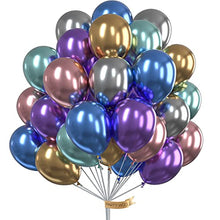 Load image into Gallery viewer, PartyWoo Metallic Balloons, 50 PCS 12 Inch Shiny Balloons in Gold, Red, Blue, Purple, Silver and Green, Metallic Balloon for Princess Ariel Party, Little Mermaid Party Decorations, Space Party