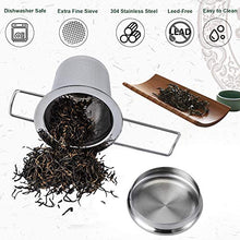 Load image into Gallery viewer, HAUSPROFI Tea Infuser, 304 Stainless Steel Tea Strainer with Lid and Foldable Handle, Tea Filter for Teapots Cups Mugs to Brewing Steeping Loose Leaf, 2 Pack