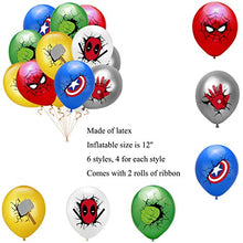 Load image into Gallery viewer, Superhero Avengers Party Decorations - Superhero Birthday Party Decoration Happy Birthday Banner Avengers Aluminum Balloon Superhero Balloon Cake Toppers for Superhero Themem Party Supplies
