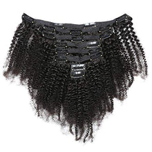 Load image into Gallery viewer, Isheeny Afro Kinky Curly Clip in Hair Extensions for Black Women Human Hair 8pcs 120g Curly Hair Extensions Clip Ins (1 Bundles 20 inch, Natural Black)