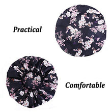 Load image into Gallery viewer, Shower Cap Satin Bonnet Silk Sleep Headscarf For Sleeping Hair Hat Chemo Headwear Black Net Womens Curly Girl Wrap Night Ladies Scarf Beanie Afro Hijab African Head Deep Conditioning Medical Treatment