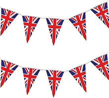 Load image into Gallery viewer, SHATCHI 20m/65ft Long Union Jack Bunting Banner with 50 Triangle Flags Sports Royal Events Street Party Decorations Pub BBQ Great Britain Support