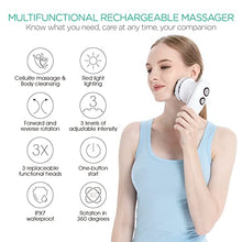 Load image into Gallery viewer, VOYOR Handheld Massager Cordless Deep Tissue Cellulite Massager for Face, Arm, Hand, Neck, Foot and Body, Silicone Face Brush, 3 Multi-Functional Heads, IPX7 Waterproof & Rechargeable VRMM1-NEW