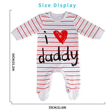 Load image into Gallery viewer, AOMOMO Unisex-Baby Clothes Newborn Footie I Love Mummy I Love Daddy Bodysuit 2 Pack (3 Month)