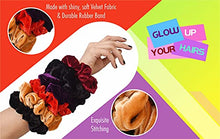 Load image into Gallery viewer, LangHorn Velvet Scrunchies for hair Extra Large Scrunchies, Oversized Hair Ties, Elastic Hair Bands Ponytail Curly Hair