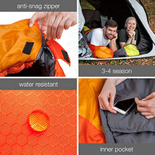 Load image into Gallery viewer, KeenFlex Mummy Sleeping Bag 3-4 Season Extra Warm & Lightweight Compact Waterproof Advanced Heat Control System – Ideal for Camping Backpacking Hiking Festivals – Compression Bag Included (Orange)