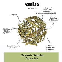 Load image into Gallery viewer, Suki Tea Organic Green Tea Sencha, Pack of Loose Leaf Chinese Green Tea, Light, Smooth & Fresh, with Antioxidants, Great Taste, Brews in 2-5 Minutes, 500 g