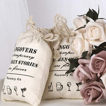 Load image into Gallery viewer, Whaline 20 Packs Bachelorette Hangover Kit Bags Cotton Recovery Kit Bags Survival Kit Bags Cotton Muslin Drawstring Bag for Bridal Shower Wedding and Valentine's Day Party Gift Decoration
