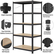Load image into Gallery viewer, Yaheetech Heavy Duty 5 Tier Garage Shelving Units Metal Storage Shelves Shed Utility Rack,180cm x 90cm x 60cm,175KG Per Shelf,Black