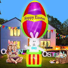 Load image into Gallery viewer, EBANKU 8.8 Ft Easter Inflatables Outdoor Decorations, Hot Air Balloon Bunny Happy Easter Egg Outdoor Indoor Holiday Decorations Bunny Blow Up Inflatables for Yard Lawn