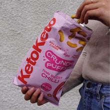 Load image into Gallery viewer, Keto Keto Low Carb Crunch Puffs 10 x 80g Keto Snacks For Weight Loss | Keto Diet, Keto Crisps | Low Carb | Low Calorie, Vegan Food, Gluten Free, High Protein (Thai Sweet Chilli)