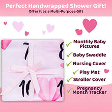 Load image into Gallery viewer, Baby Monthly Milestone Blanket For Boy and Girl - Unisex Month & Year Photo Background Blanket for Newborns, Toddlers and Infants - Photography Memory Blanket & Shower Gift for New Moms - Pink