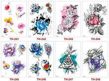 Load image into Gallery viewer, HXMAN 5pcs Waterproof Tattoo Stickers Bikini Peony Tattoo & Body Art Flower Rose Tattoo Fake Water Transfer Tattoo Temporary Tatoo Leg Arm A112