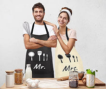 Load image into Gallery viewer, Cymax Mr Mrs Couples Aprons ,2 Pack Kitchen Cooking Apron with Adjustable Strap ,Bride Engagement Wedding for Couples and Bridal Shower