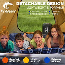Load image into Gallery viewer, WERTYCITY Double Sleeping Bag Cotton Flannel for Camping Backpacking Hiking, Queen Size XL for 2 Person, Cold Weather Lightweight Waterproof Sleeping Bag with 2 Pillows for Adults and Kids(Navy)