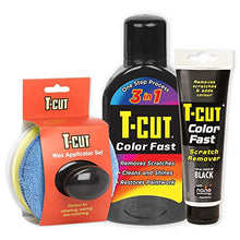Load image into Gallery viewer, T-Cut Color Fast Car Paint Restorer Polish Wax & Scratch Remover & Wax Applicator Set with Handle Set - Black