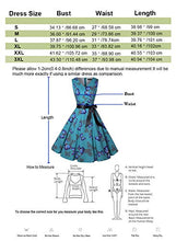 Load image into Gallery viewer, ihot Women's Vintage 1950s Classy Rockabilly Retro Floral Pattern Print Cocktail Evening Swing Party Dress,Green Butterfly M