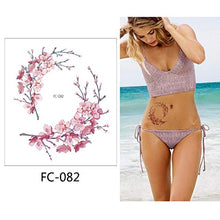 Load image into Gallery viewer, 12 Sheets Cherry Blossoms Temporary Tattoo Sticker for Women Body Art in Spring Summer