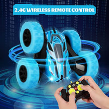 Load image into Gallery viewer, Remote Control Car, 4WD Rc Stunt Car Toys, 360°Flips Double Sided Rotating Vehicles with Sharp Headlights, 2.4GHz Music Christmas Car Toy for 6 7 8 9 10 Years Old Boys