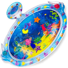 Load image into Gallery viewer, Splashin'Kids Inflatable Tummy Time Premium Water mat with mirror and rattles Infants Toddlers The Perfect Fun time Play Activity Center Your Baby's Stimulation Growth