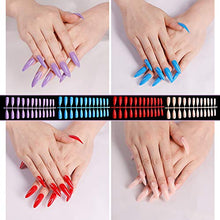 Load image into Gallery viewer, 288 Pieces Extra Long Press on Nails 12 Solid Colours Stiletto False Nails Full Cover Fake Nails Artificial Nail Tips for Women Girls (Stiletto Nails)