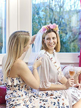 Load image into Gallery viewer, Talking Tables BG Bride to Be Bridal Shower Veil Headback, Fabric, Blossom Girls Floral Headband & Veil