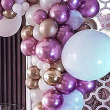 Load image into Gallery viewer, White Metallic Pink Balloons Garland Arch Kit Gold Metallic Balloons White Latex Chrome Balloons with Glue Dots Balloons Decorating Strip for Bridal Wedding Graduation Birthday Party Decoration