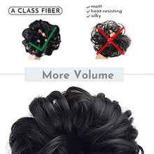 Load image into Gallery viewer, FESHFEN Messy Bun Hair Piece Hair Bun Scrunchies Synthetic Wavy Curly Chignon Ponytail Hair Extensions Thick Updo Hairpieces for Women Girls Kids 1PCS, Brown & Blonde