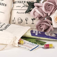 Load image into Gallery viewer, Whaline 20 Packs Bachelorette Hangover Kit Bags Cotton Recovery Kit Bags Survival Kit Bags Cotton Muslin Drawstring Bag for Bridal Shower Wedding and Valentine's Day Party Gift Decoration
