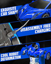 Load image into Gallery viewer, KALAHOL Remote Control Cars, 2.4GHz kids remote control car, 360° Flips Remote Control Car High Speed Toy Cars for girls, Transforming Robot Car Toys for 3 4 5 6 7 8 9 10 Years Old Boys Toys, Blue