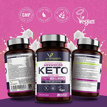 Load image into Gallery viewer, Keto Diet Pills - Max Strength Weight Loss Complex for Men & Women - MCT Oil, Green Tea, Bio-Cultures, Vitamins & Minerals, Carbohydrates & Fatty Acids Metabolism – 60 Vegan Capsules - Made in The UK