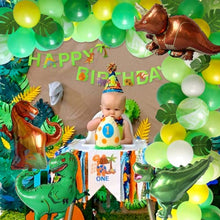 Load image into Gallery viewer, Dinosaur Birthday Party Decorations, 111Pcs Green Balloons Arch Garland Kit with Happy Birthday Banner, Dinosaurs Balloons and Cap Topper for Boys Girls Birthday Decor Jungle Safari Party Supplies