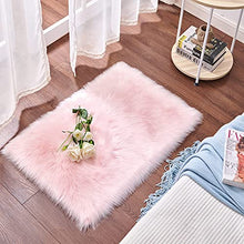 Load image into Gallery viewer, Faux Sheepskin Rug ,Rectangular,Fur Faux Fleece Fluffy Area Rugs Anti-Skid Yoga Carpet for Living Room Bedroom Sofa Floor Rugs (Pink, 23.6 x 35.4 inch)
