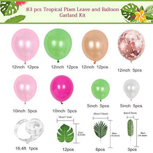 Load image into Gallery viewer, Auihiay 83 Pieces Tropical Balloons Garland Kit DIY Luau Balloon Arch Garland with Tropical Leaf and Balloon Strip for Tropical Theme Birthday Party Baby Shower