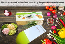 Load image into Gallery viewer, Brieftons QuickPush Food Chopper (Classic): Kitchen Vegetable Fruit Dicer, Onion Tomato Potato Fries Cutter, with 2 Dicing Blades, 5 Bonus Recipe Ebooks