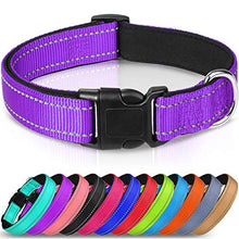 Load image into Gallery viewer, Joytale Reflective Dog Collar,Padded Breathable Soft Neoprene Nylon Pet Collar Adjustable for Large Dogs,L,Purple