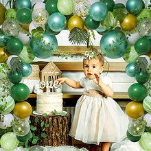 Load image into Gallery viewer, Party Plenty Green Balloon Arch Kit | Tropical Balloon Garland Kit with Pump | Jungle Theme Party Decorations for Boys and Girls' Birthday, Christening or Baby Shower | DIY Jungle Balloons Arch Kit