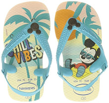 Load image into Gallery viewer, Havaianas Unisex Baby Disney Classics II Flip-Flop, Beige Straw/Blue, 1/2 UK Child