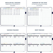 Load image into Gallery viewer, Clever Fox Budget Book – Financial Planner Organizer & Expense Tracker Notebook. Money Planner Account Book for Household Monthly Budgeting and Personal Finance. Compact Size (13.5x19cm) – Dark Blue