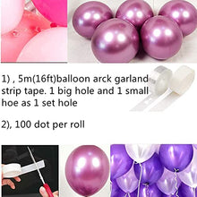 Load image into Gallery viewer, White Metallic Pink Balloons Garland Arch Kit Gold Metallic Balloons White Latex Chrome Balloons with Glue Dots Balloons Decorating Strip for Bridal Wedding Graduation Birthday Party Decoration