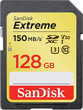 Load image into Gallery viewer, SanDisk Extreme 128 GB SDXC Memory Card, Up to 150 MB/s, Class 10, U3, V30