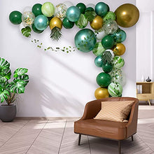 Load image into Gallery viewer, Party Plenty Green Balloon Arch Kit | Tropical Balloon Garland Kit with Pump | Jungle Theme Party Decorations for Boys and Girls' Birthday, Christening or Baby Shower | DIY Jungle Balloons Arch Kit
