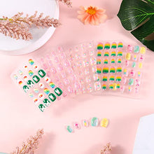 Load image into Gallery viewer, SIUSIO 120 Pcs 5 Pack Children Acrylic Fake Nails Press on Cute Pre-glue Full Cover Glitter Gradient Color Rainbow Short Kids Stick On False Nail Art Kits Set for Kids Little Girls -Colorful Summer