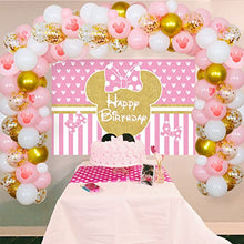 Load image into Gallery viewer, Minnie Theme Birthday Decorations Balloon Garland Arch Kit Happy Bithday Backdrop Confetti Balloons Minnie 1 2 3Years Old Girls Birthday Party Supplies
