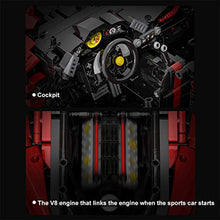 Load image into Gallery viewer, WEEGO 3187Pcs Technic Sports Car 1:8 2.4Ghz Remote Control Racing Car Supercar Model Kit for Ferrari 488 Pista, Construction Building Blocks Compatible with LEGO Technic