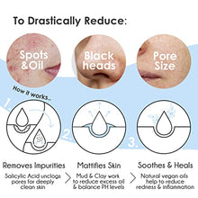 Load image into Gallery viewer, BeBarefaced VEGAN Clay Mask - Pore Minimizer Face Care Blackhead and Acne Treatment - Moisturising Hydrating Face Masks Skincare - Face Mask Beauty Mud Facial Mask - Preppy Skincare BHA Exfoliant
