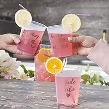 Load image into Gallery viewer, Hen Party Drinking Cups - Pack of 12 Rose Gold Designs - Ideal Hen Do Night Accessories