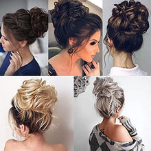 Load image into Gallery viewer, 2 Pack-Hairpiece Scrunchy Scrunchie Bun Updo,Hair Ribbon Ponytail Extensions Hair Extensions Wavy Curly Messy Hair Bun Donut Hair Chignons Hair Piece Wig Plum Red